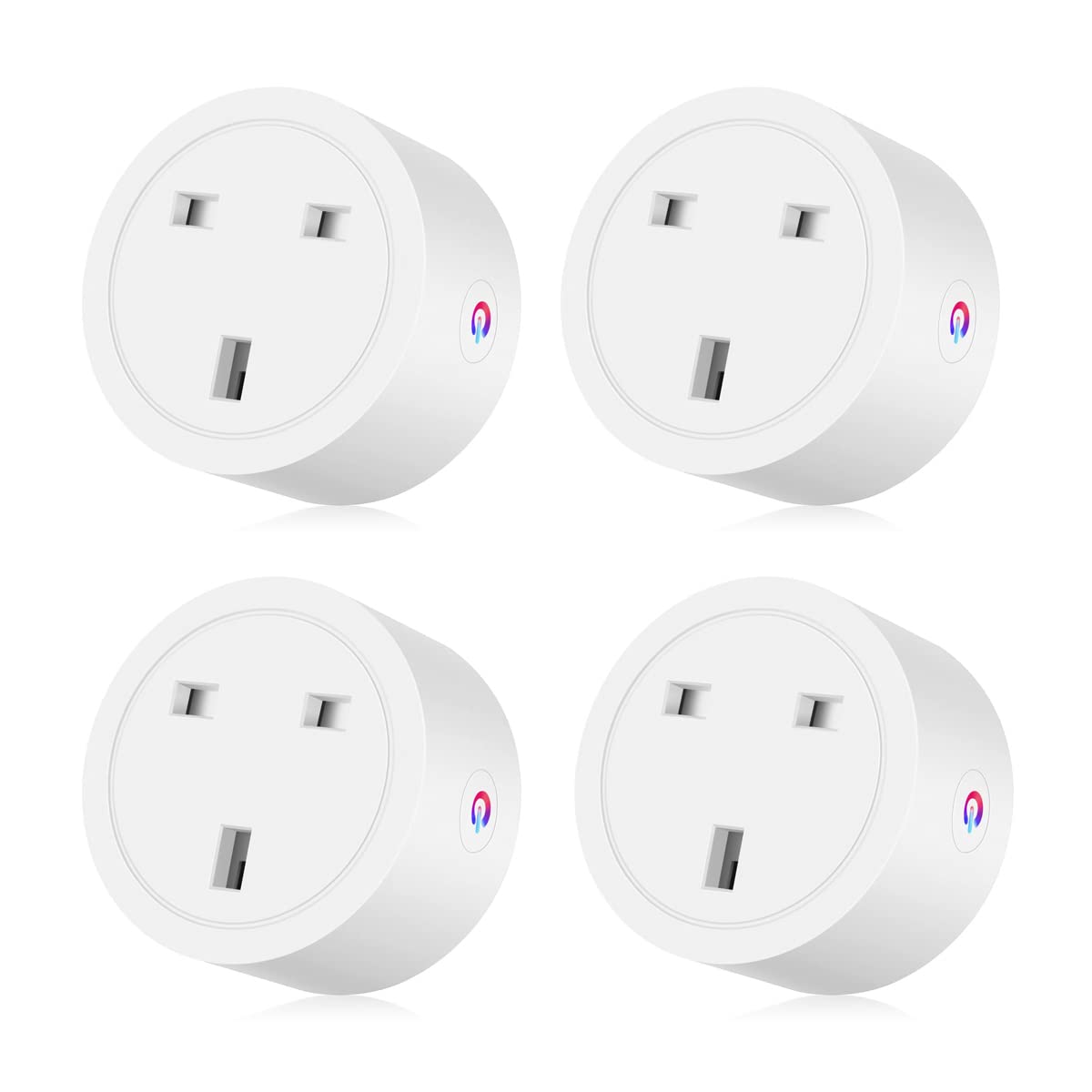 Pohaytipe Smart WiFi Outlet Plug Socket, Compatible with Alexa and Google Home, Mini Socket with Remote Control/Voice Control with Electricity Statistics Timer Function, No Hub Required, 16A (4 Pack)