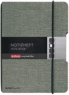 herlitz 50033706 notatnik flex len, A5, 40 kartek w kropki, FSC-Mix, kolor: szary, 1 sztuka