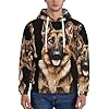 DFEPFKGOKL German Shepherd Dog Men'S Hoodie Pullover Hooded Sweatshirt Hoodies With Big Pockets, Long Sleeve 3d Graphic Casual Loose Fit Hooded Sweatshirts For Men #1