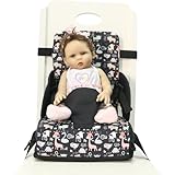 Sitzerhöhung – 550 g weiches Ledermaterial, verstellbare Sicherheitsschnallen, abnehmbarer, waschbarer Bezug, leicht, tragbar für Stuhlpolster, Kinder, Kleinkinder, Esstisch, Küche, für Reisen