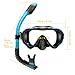 HIKOTEY Snorkeling Set for Kids, Full Dry Snorkeling Mask Set for Adults, Anti-Fog Protection, Unisex,HD Panoramic View, Snorkeling Gear for Kids 4-14 Age (Blue+Black)