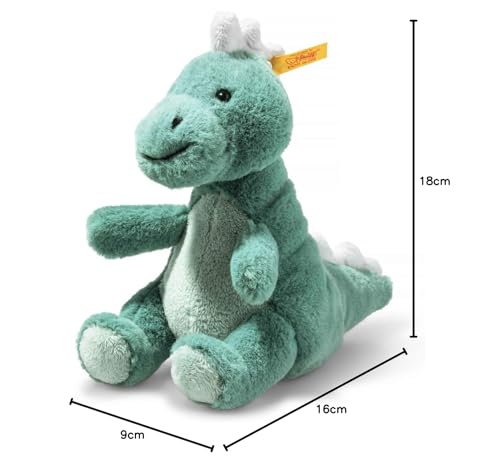 Steiff 067242 Soft Cuddly Friends Joshi Baby T-Rex 16cm, gruenblau, Aqua Green
