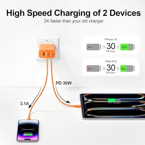 Image of USB C Charger Block, 60W 5-Port Type C Charger Fast Charging Blocks