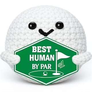 XgiftCreat Funny Golf Gifts for Men – Gag Crochet Golf Ball Accessories Thanksgiving Christmas Stocking Stuffers Xmas White Elephant Birthday for Women Golfers Boss Lady Coworker Friend Emotional
