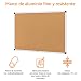 AmazonBasics - Tablón de anuncios, de corcho, con marco de aluminio, 90...