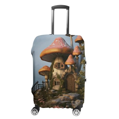 Travel Luggage Cover Elastic Suitcase Protector Anti-Scratch Washable Mushroom Garden Luggage Sleeve Tsa Approved Carry on Covers Baggage Cover Fits 18-32 Inch Luggages