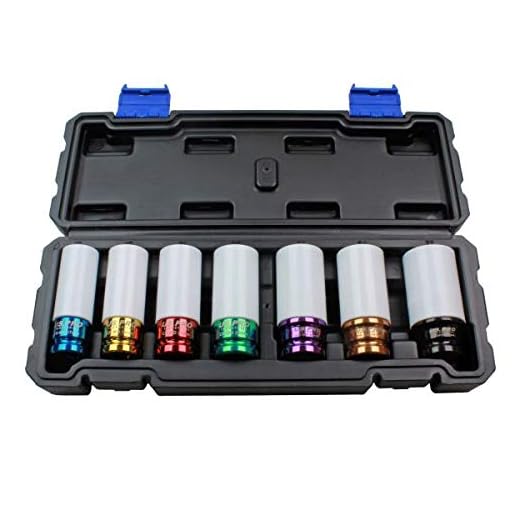 US Pro 3459 Schlagschrauber-Nüsse-Schoneinsatz 7-tlg Alufelge Steckschlüssel-Satz 17-27 mm