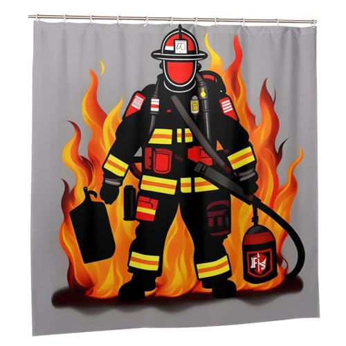 Rideau de douche pompier EdWal 185 cm imperméable avec crochets - 3