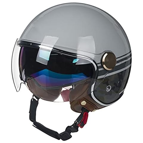 GAOZ Vintage Style Retro Open-Face Cap Motorcycle 3/4 Helmet for Men and Women Half Helmet for Street Scooter Moped with Quick Release Strap Helmet Cruiser Chopper Helmets DOT Approved Cover