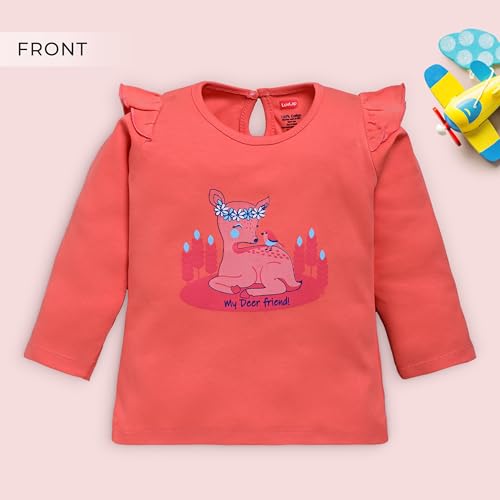 Image of LuvLap Baby Girls 100% Cotton Full Sleeve Girls Top, Pack of 02