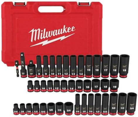 Milwaukee Electric - 43PC IMP Duty 3/8DR SAE Metric DP 6-PT Socke...