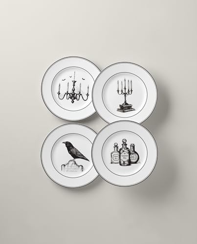 Image of Lenox Vintage Halloween Porcelain Dessert Plates, Set of 4