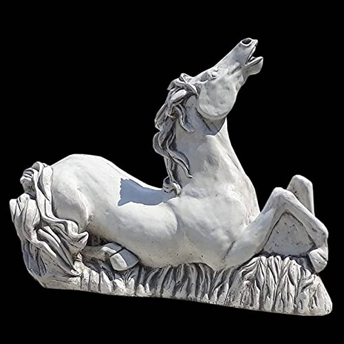 pompidu-living Figura animal caballo romano H 82 Color Blanco Natural Cover