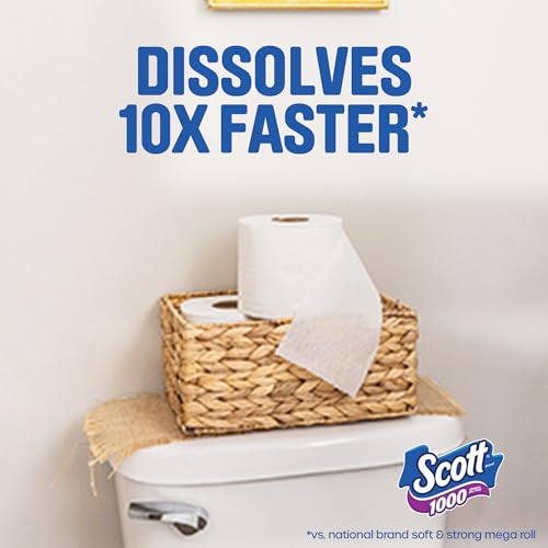 Image of Scott 1000 Trusted Clean Toilet Paper, 32 Rolls, 1000 Sheets per Roll