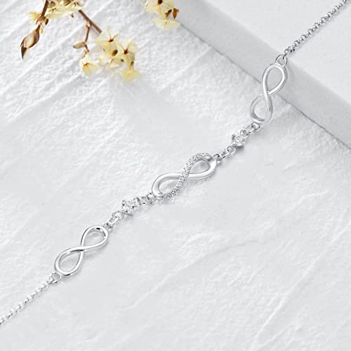 Ocj Infinity Bracelets For Women Sterling Silver Love Symbol April Birthstone Diamond Charm Adjustable Bracelet Birthday Valentines Day Mother's Day Jewelry Gifts For Women Mom Girls Her Wife #TOP5