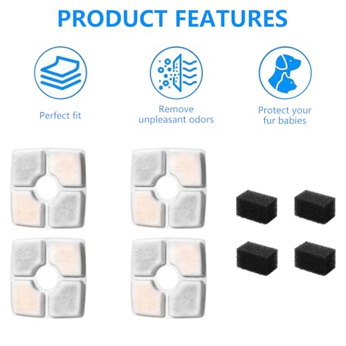 Set de filtros de carbón activo para fuentes de agua para gatos miniatura 6