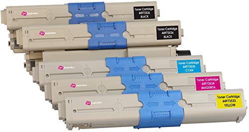 5 Tóners compatibles para Oki C301 C301dn C321 C321dn MC332dn MC342dn MC342dnw MC342dw MC342w | Negro: 2200 páginas & Cian/Magenta/Amarillo: 1500 páginas