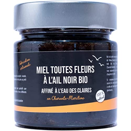 Ail Noir des Claires Pot de Miel toutes Fleurs à l'Ail Bio Fermenté 100% naturel- Fabriqué en France manière Artisanale - Sans conservateurs A tartiner sur du pain ou base culinaire Cover
