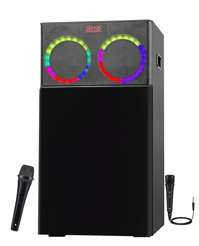 Image of UIC Boombox Powerful 90W Bluetooth Party Box-Karaoke Speaker with Mic with High Bass & Sound with 2 Mics (Wireless & Wired Mic 1 Each) USB,FM,Aux,Smart TV Support & Dynamic LED Lights (UIC-TWR-6501)
