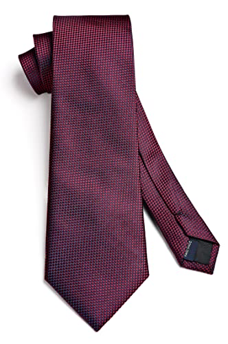 Image of HISDERN Mens Striped Tie and Pocket Square Set Necktie for Men | soft smooth texture, wrinkle-free, neat hand-tied knot, gifting ready, regular 3.4 width, coordinated look, business wedding