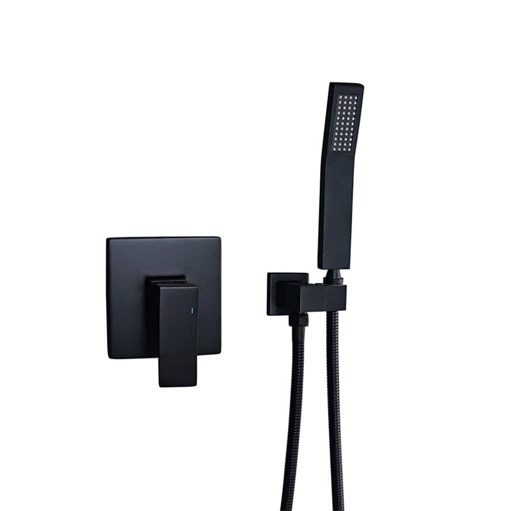 Robinet de douche en laiton noir avec mitigeur de baignoire précis