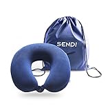 Travel Pillow Memory Foam Neck Car Airplane Comfortable U Shape Pillow with Bag Blue