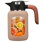 64 oz Glass Pitcher with Lid and Handle, Glass Carafe/Jug for Hot/Cold Water, Large Iced Tea Pitcher for Coffee, Juice and Homemade Beverage