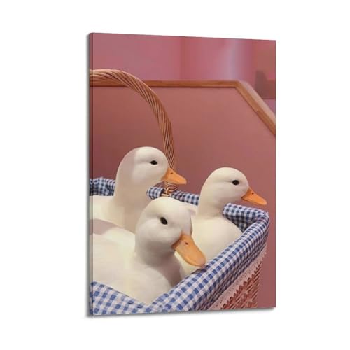 Canards blancs dans leur panier affiche WIZIGM salon champêtre