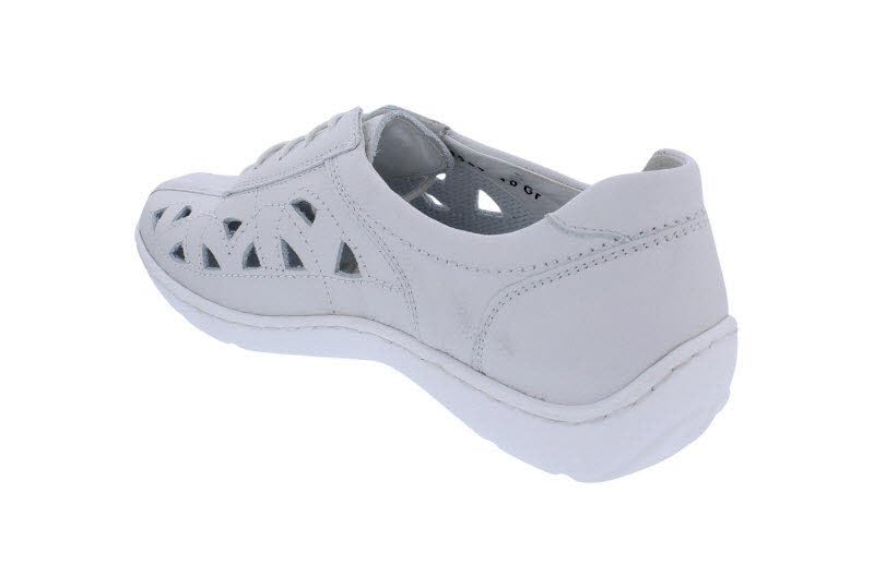 Waldläufer Halbschuh Henni 496003-139-297, Glattleder, gebrochenes Weiß, Weite H, ProAktiv Fußbett zum Wechseln Weiß