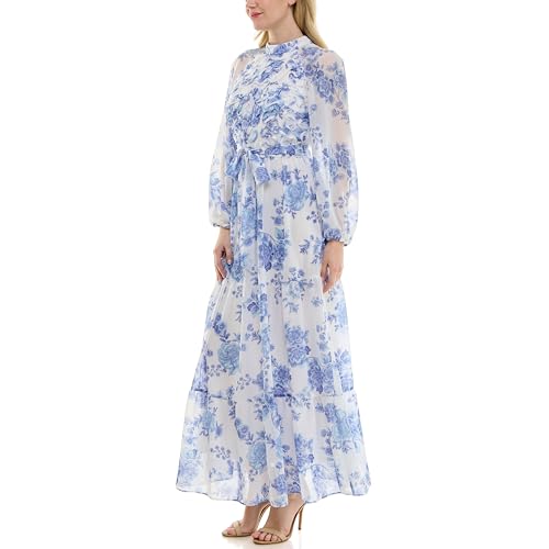 Image of Maison Tara Women's Printed Long Sleeve Maxi Dress