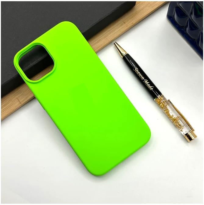 Image of MIDOS Back Cover Compatible With iPhone 14 Plus Liquid Silicone Back Cover Full Protection Shock Proof Back Cover For iPhone 14 Plus (Sc-Neon),Beige