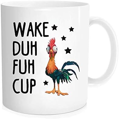 Wake Duh Fuh Cup White Ceramic Porcelain Coffee Mugs