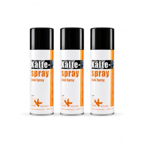 KK Kältespray 3x 300ml Eis Spray zur Sofort Kühlung & Schmerzlinderung Cold Spray für Sportverletzungen Prellungen & Muskelkühlung Ideal für Sport Erste Hilfe & Haushalt
