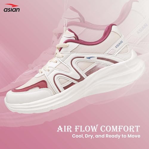 Image of ASIAN Women's Blossom-18 Sneakers for Women & Girls | Lightweight, Stylish & Comfortable Casual Shoes with Memory Foam & Durable Grip | Perfect for Walking, Gym, College