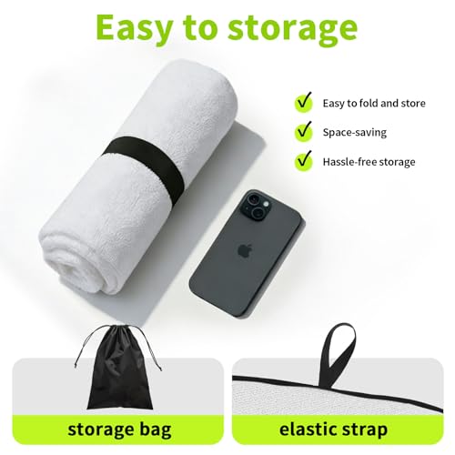 Image of Leader Accessories Waterproof Car Towel One Front Seat Cover White Machine Washable for Athletes Running Swimming Boxing Workout Outdoor Sports | Universal Non-Slip, Fits Car Truck SUV, Machine Washable, For Dog & Kid, Pets, Yoga, Gym, Beach, Swimming, Outdoor Sports
