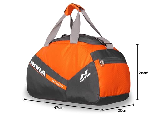 Image of NIVIA Sportspace 2.0 Polyester Gym Bag, Unisex Gym Bags, Adjustable Shoulder Bag for Men, Duffle Gym Bags for Men, Sports Kit, Duffle Bags Travel,Capacity-18 litres