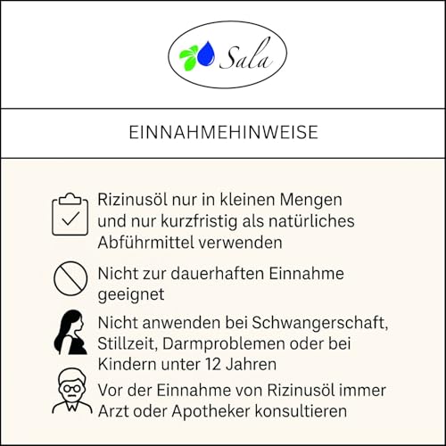 Sala Rizinusöl kaltgepresst BIO 1 L 1000 ml Glasflasche