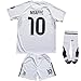 ORGBRAIN 2025/2026 Madrid Home #10 New Soccer Kids Jersey Shorts Socks Set Youth Sizes (White, 26).