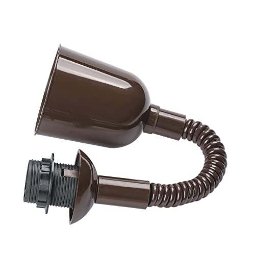 Leuchtenpendel, Länge 400-1200 variabel, Lampenaufhängung mit Spiralkabel, E27 Fassung mit Schraubring, max. Belastung 5 kg, Zugpendel, Kunststoff, Braun