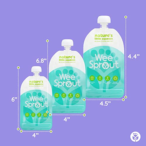 WeeSprout Double Zipper Reusable Food Pouches (Original, Variety)
