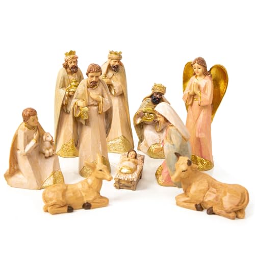 Logbuch-Verlag Moderne Krippenfiguren Weihnachtskrippe 10-teilig...