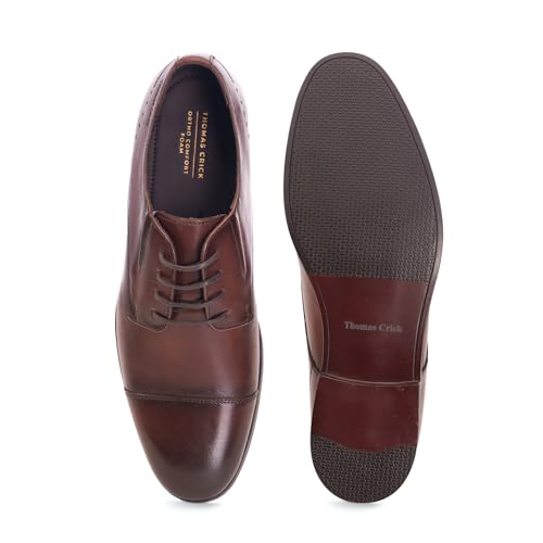 Image of Thomas Crick Men's Genuine Leather Plain Derby Shoes