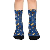 susiyo Hanukkah Candle Art Blue Hiking Socks Boy Girls - Cushioned Crew Socks for Kids Soft, Breathable & Seamless Toe for All-Day Comfort