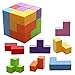 Produktbild WXXW Magnetic Magnetic Cube Block Spielzeug Magic Kubes 3D Magnetic Tetris Puzzle Rätsel Antistress Spielzeug für Kinder Square Magnetic Bricks IQ-Probespiel für Erwachsene,Color