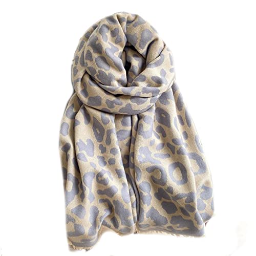 Écharpe femme foulard grand format - Solution contre le froid en cachemire épais léopard