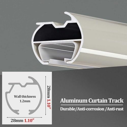 Adjustable Double Curtain Rod Set - Heavy-Duty Aluminum Drapery Track for Wall Mount, Easy Installation, Modern Home Décor, Perfect for Living Room & Bedroom Curtains
