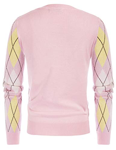 Long Sleeve Button Down Cardigan For Women Crew Neck Soft Knit Cardigan Sweater Light Pink L #TOP2