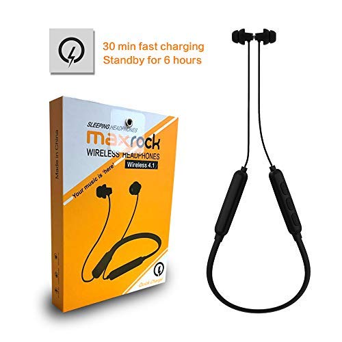 Maxrock Wireless Sleeping Headphones - Noise Blocking Neckband Sleep Earplug Earbuds Bluetooth 4.1，Quick Charge Wireless Sleep Headsets For Insomnia, Side Sleeper, Snoring, Relaxation And Sports #TOP5