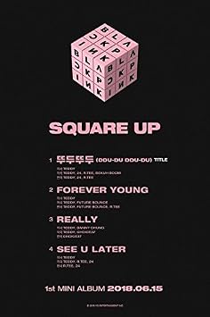BLACKPINK - [Square Up] 1st Mini Album Pink Ver CD+DoubleSide Poster+Booklet+PhotoCard+SelfieCard+Lennticular Lyrics+Postcard K-POP Sealed