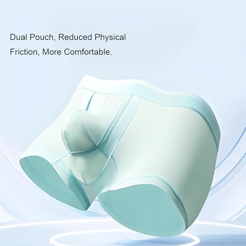 Mens Bulge Enhancing Underwear Ice Silk Trunks with Pouch for Balls3